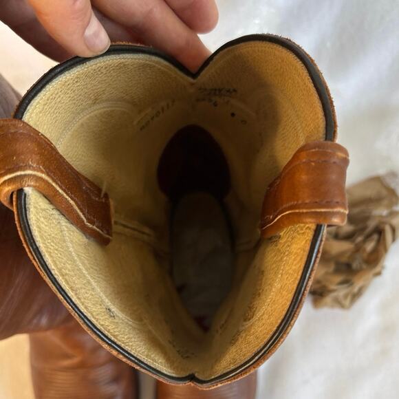 Vintage Tony Lama Cowboy Boots Men's 9C Brown Leather Western Style 5084 - Picture 10 of 13
